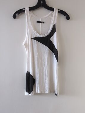 Rag &  Bone Tank Top with Black Graphic Accents Size XS